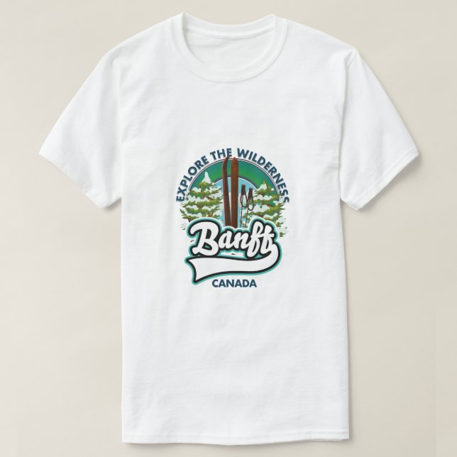 Camiseta banff canada al imán del logo para esquiar (Diseño del anverso)