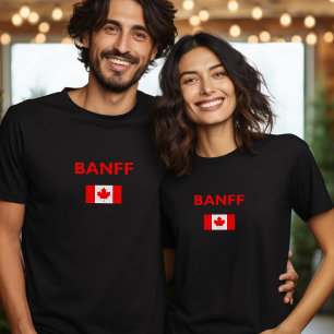 Camiseta Banff Canadá Bandera Canadiense Color oscuro