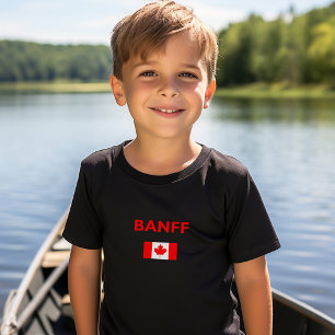 Camiseta Banff Canadá Bandera Canadiense Color oscuro