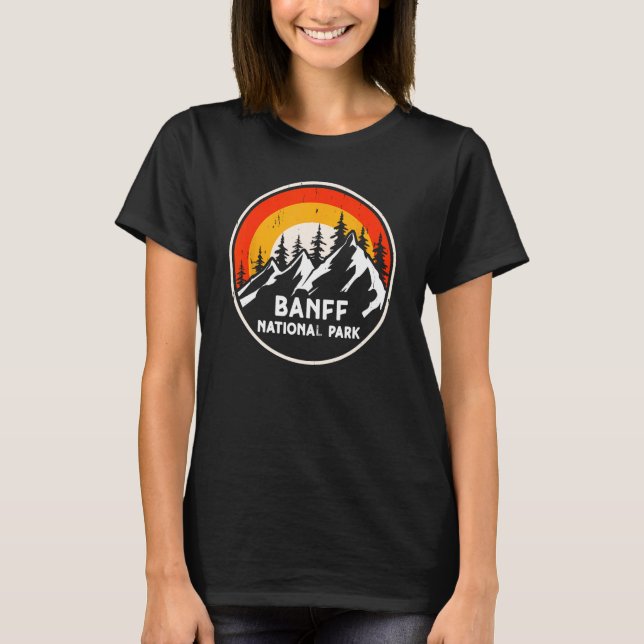 Camiseta banff National Park Mountain Trees & Sun Camping H (Anverso)