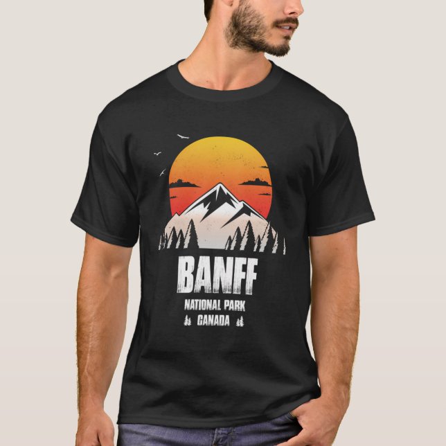 Camiseta Banff Reminder el Parque Nacional Canadiense Retro (Anverso)