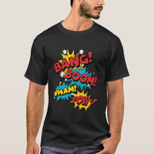 Camiseta Bang Boom Pow Wham Burbujas cómicas