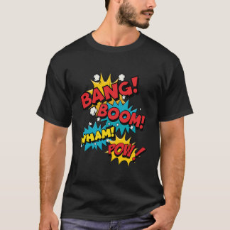 Camiseta Bang Boom Pow Wham Burbujas cómicas