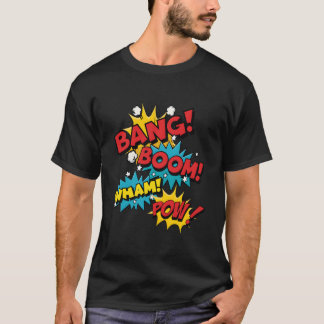 Camiseta Bang Boom Pow Wham Burbujas cómicas