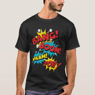 Camiseta Bang Boom Pow Wham Burbujas de Cómic