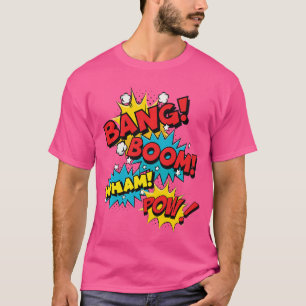 Camiseta Bang Boom Pow Wham Burbujas de Cómic Premiumriblen