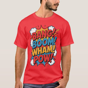 Camiseta Bang Boom Wham Pow Efectos de Sonido de Cómic Arte