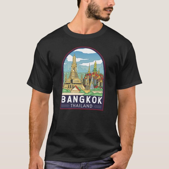 Camiseta Bangkok Tailandia: El emblema retro de viajes (Anverso)