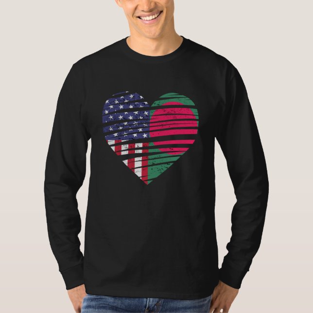 Camiseta Bangladesh American Grown Heart USA Patriot Herita (Anverso)