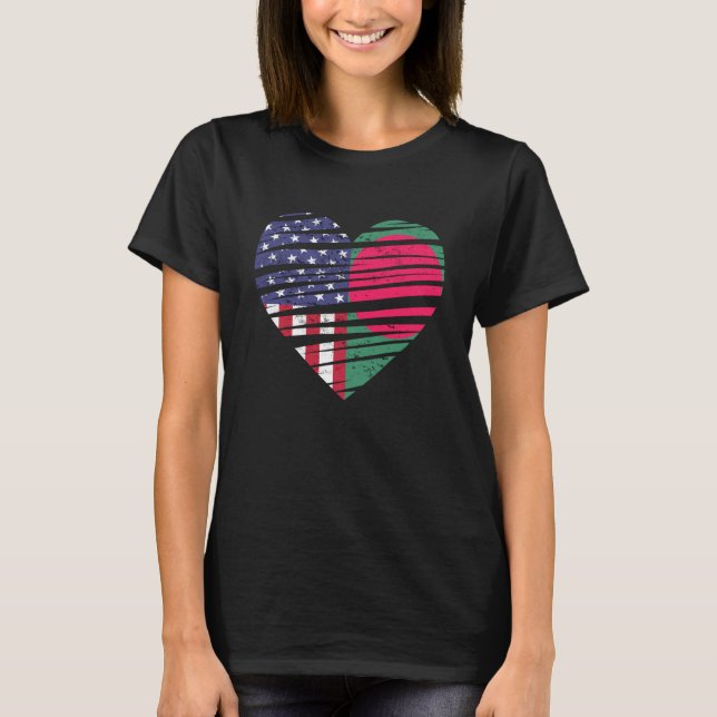Camiseta Bangladesh American Grown Heart USA Patriot Herita (Anverso)