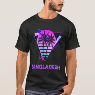 Camiseta Bangladesh: El retro del árbol de palmeras de 80 e