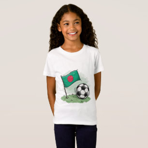 Camiseta Bangladesh flag and crayon-style soccer ball