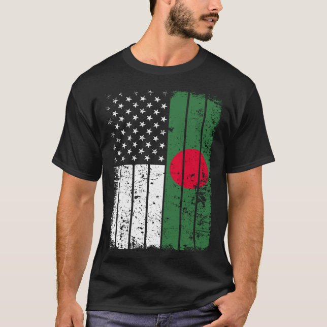 Camiseta Bangladeshi American Flag T Shirt Bangladesh USA (Anverso)