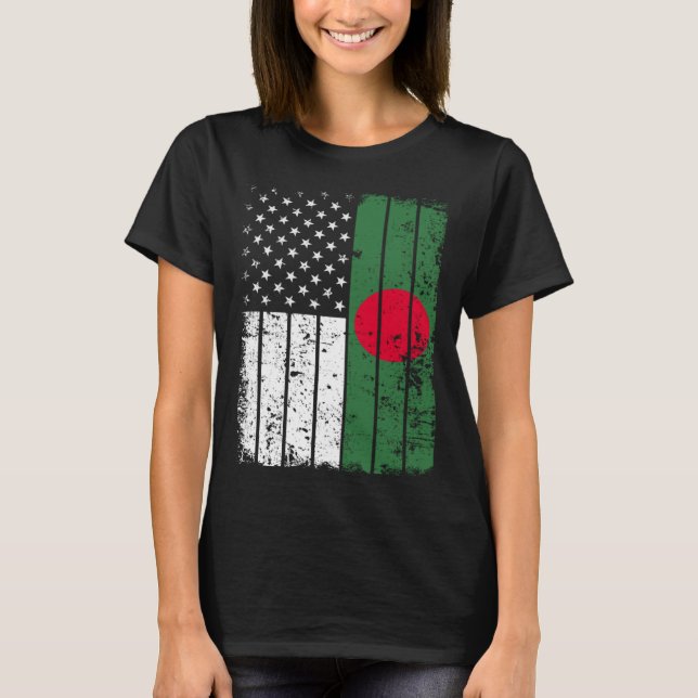 Camiseta Bangladeshi American Flag T Shirt Bangladesh USA (Anverso)