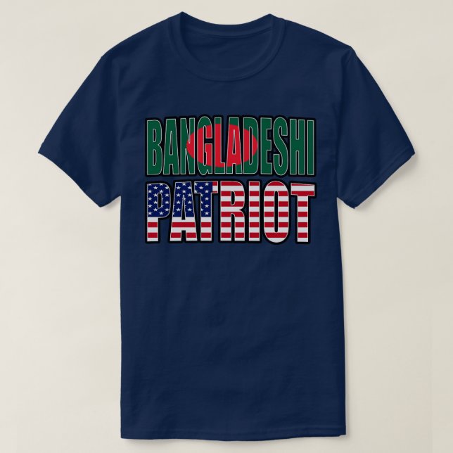 Camiseta Bangladeshi American Patriot Pride Heritage Flag G (Diseño del anverso)