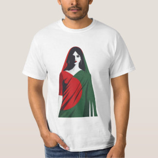 Camiseta Bangladeshi Woman in Saree – Flag Color T-shirt