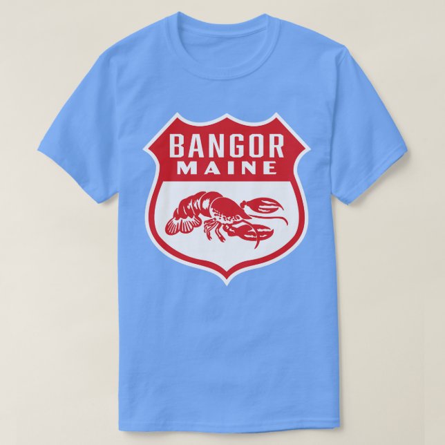 Camiseta Bangor Maine Retro Shield Red (Diseño del anverso)