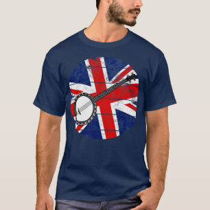 Camiseta Banjo Bandera del Reino Unido Banjoist Británico M