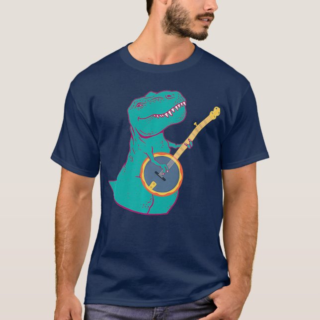 Camiseta Banjo Dinosaur Bluegrass Music Dino (Anverso)