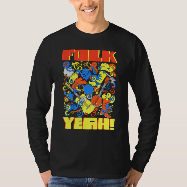 Camiseta Banjo Guitar Player Folk Yeah (Anverso)