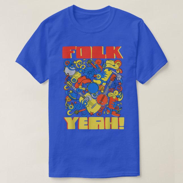 Camiseta Banjo Guitar Player Folk Yeah  (Diseño del anverso)