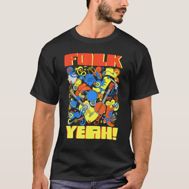 Camiseta Banjo Guitar Player Folk Yeah (Anverso)