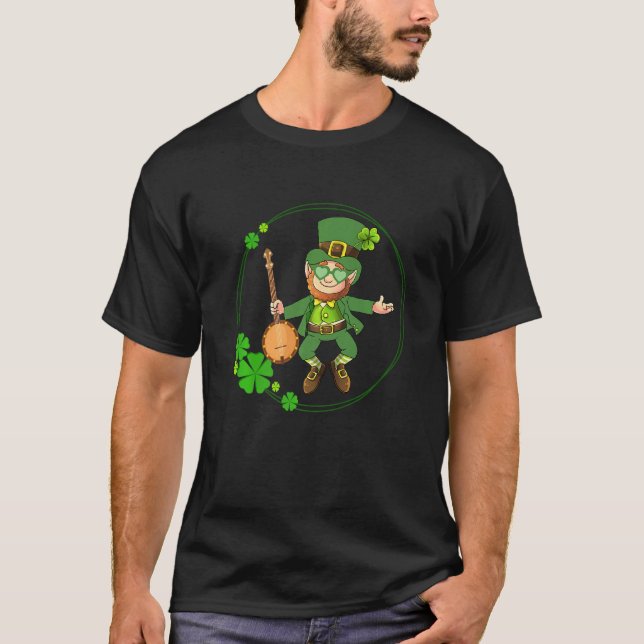 Camiseta Banjo Leprechaun St Patricks Day Banjo Player Iris (Anverso)