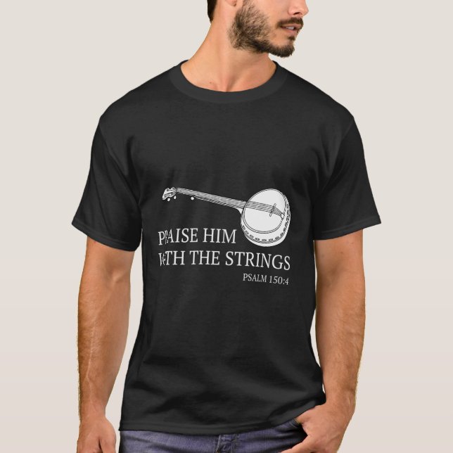 Camiseta Banjo Lo Alaba Con La Guitarra De Bluegrass String (Anverso)