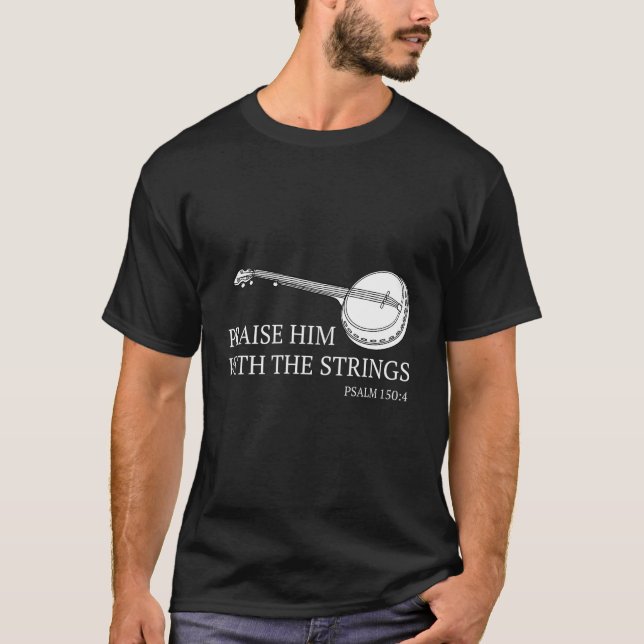 Camiseta Banjo Lo Alaba Con La Guitarra De Bluegrass String (Anverso)