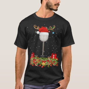 Camiseta Banjo Music Lover Xmas Gira Santa Hat Banjo Cristo