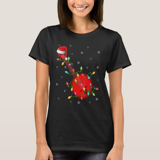 Camiseta Banjo Music Xmas enciende a Navidades de Santa Ban (Anverso)