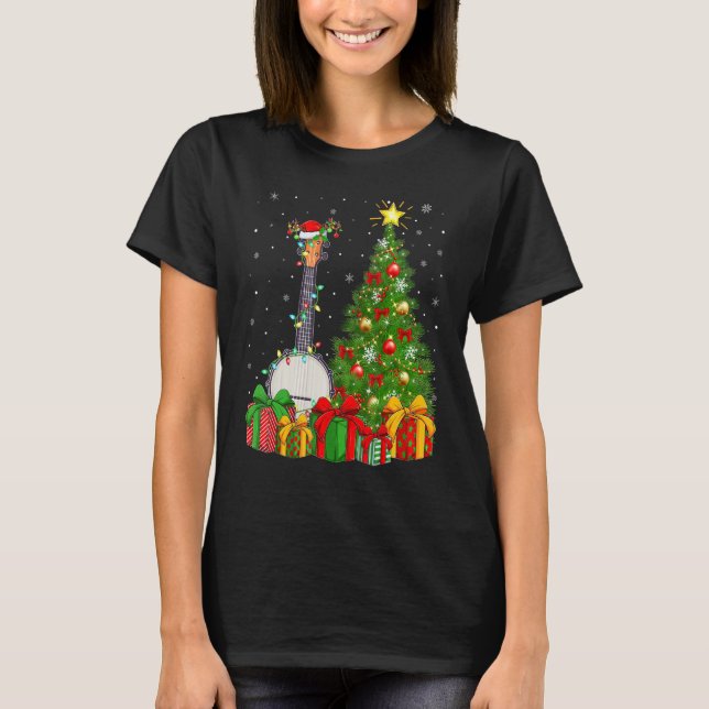 Camiseta Banjo Music   Xmas Holiday Santa Banjo Christmas T (Anverso)