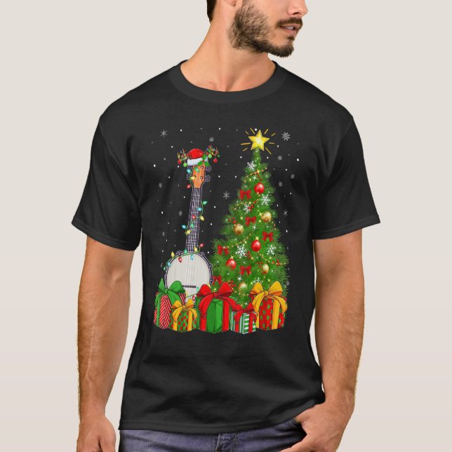 Camiseta Banjo Music   Xmas Holiday Santa Banjo Christmas T (Anverso)