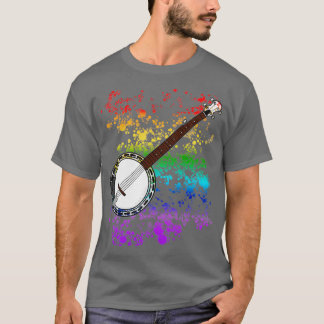Camiseta Banjo: Músico folclórico color arcoiris