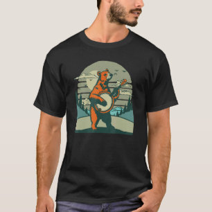 Camiseta Banjo Pickin' Bear Retro Folk Music Graphic
