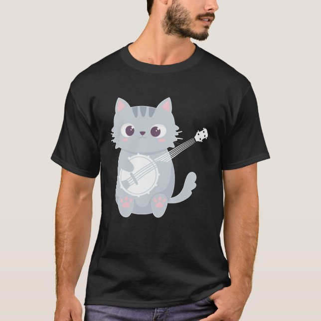 Camiseta Banjo Player Cat Banjo  Banjoist Banjo  1 (Anverso)