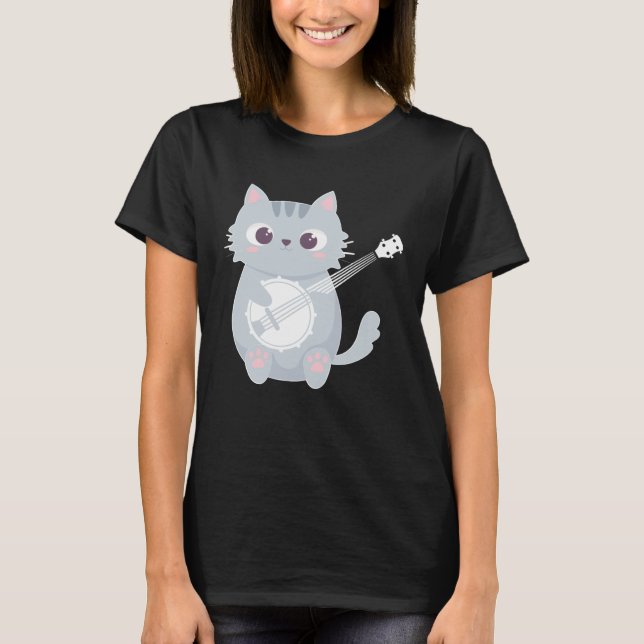 Camiseta Banjo Player Cat Banjo  Banjoist Banjo  1 (Anverso)