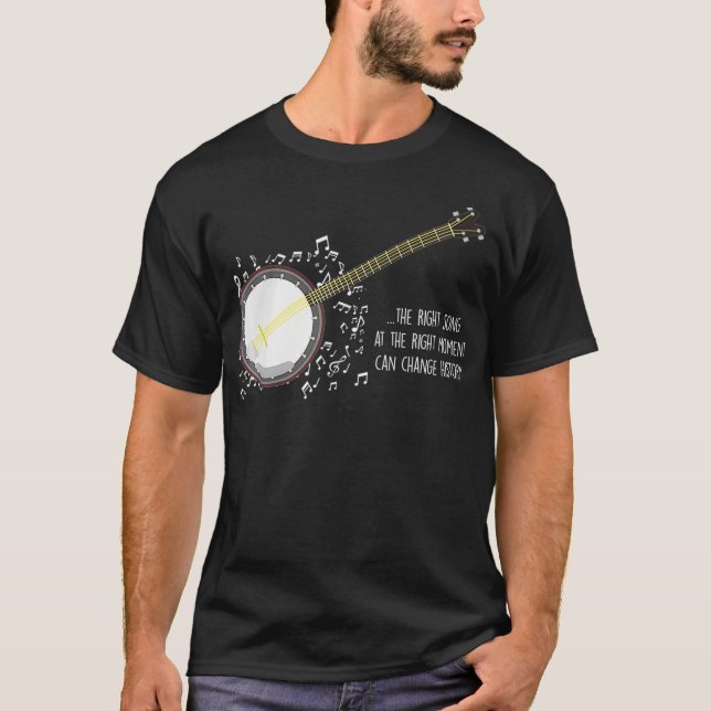 Camiseta Banjo Player Music Notes Bluegrass Stringband (Anverso)