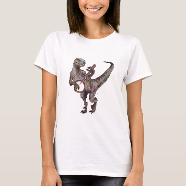 Camiseta Banjo que juega el Velociraptor (Anverso)