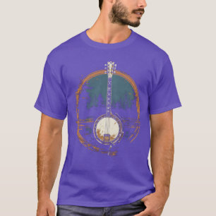 Camiseta Banjo Retro Bluegrass Vintage Distressed Cottageco