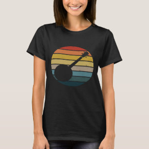Camiseta Banjo Silhouette En Un Atardecer Retro Molesto