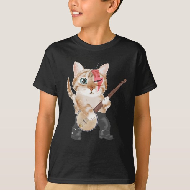 Camiseta Banjo tocando Cat Folk Country Music Lover (Anverso)