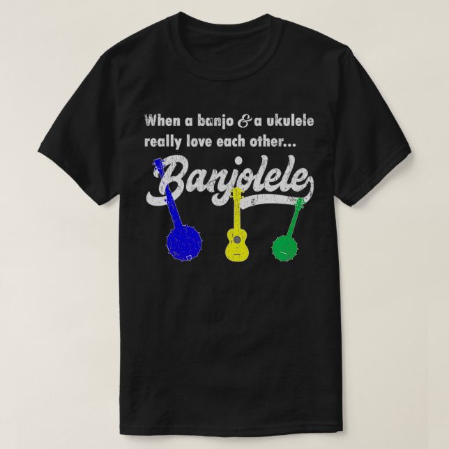 Camiseta Banjolele Banjo Ukulele Funny (Diseño del anverso)