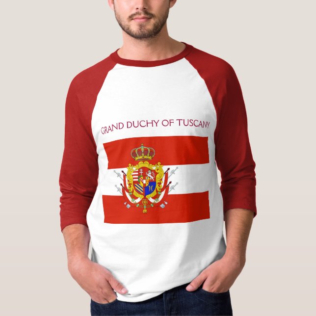 Camiseta Banner blanco rojo Gran Ducado de la Toscana (Anverso)
