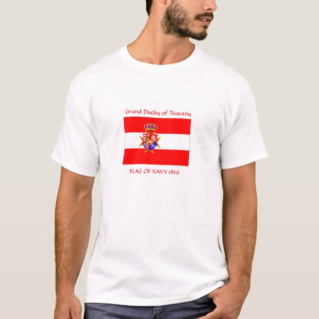 Camiseta Banner blanco rojo Gran Ducado de la Toscana (Anverso)