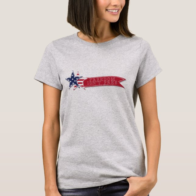 Camiseta Banner de Estrellas Patrióticas y Rayas (Anverso)