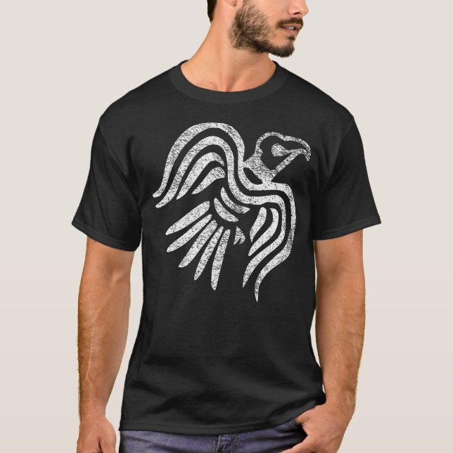 Camiseta Banner de Norse Raven Viking Flag Scandinavivan (Anverso)
