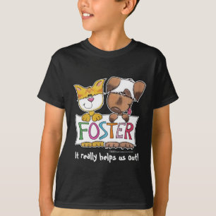 Camiseta Banner del perro y el gato sostienen al FOSTER
