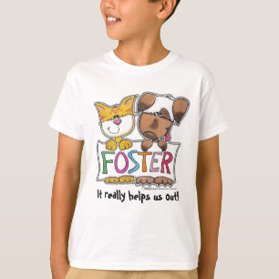 Camiseta Banner del perro y el gato sostienen al FOSTER