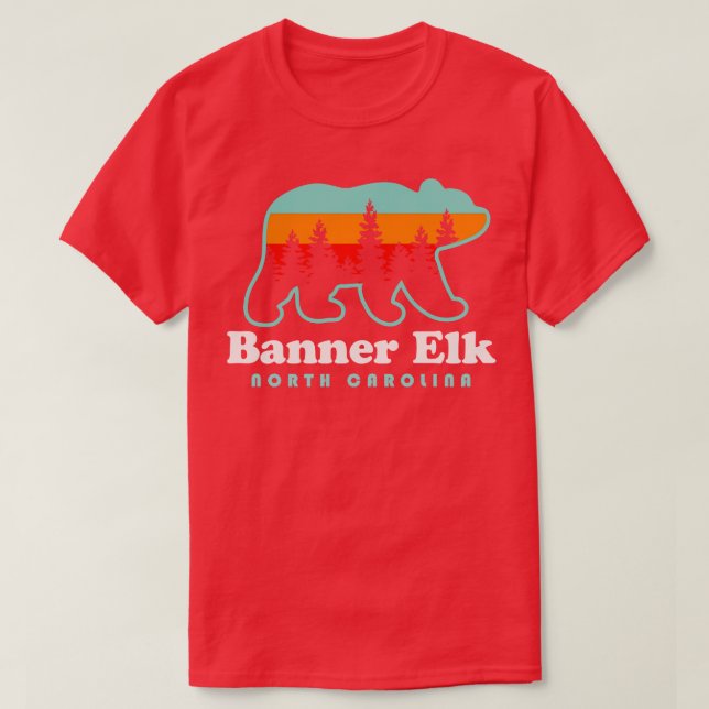 Camiseta Banner Elk North olina Bear Souvenir (Diseño del anverso)